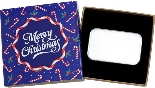 SilverTowne Natural Kraft Paper Gift Box with Merry Christmas Candy Canes Box Sleeve